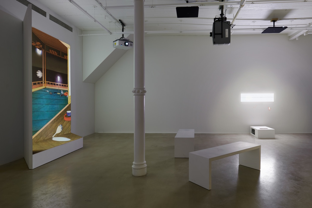 Installation view of Tabaimo's animated video