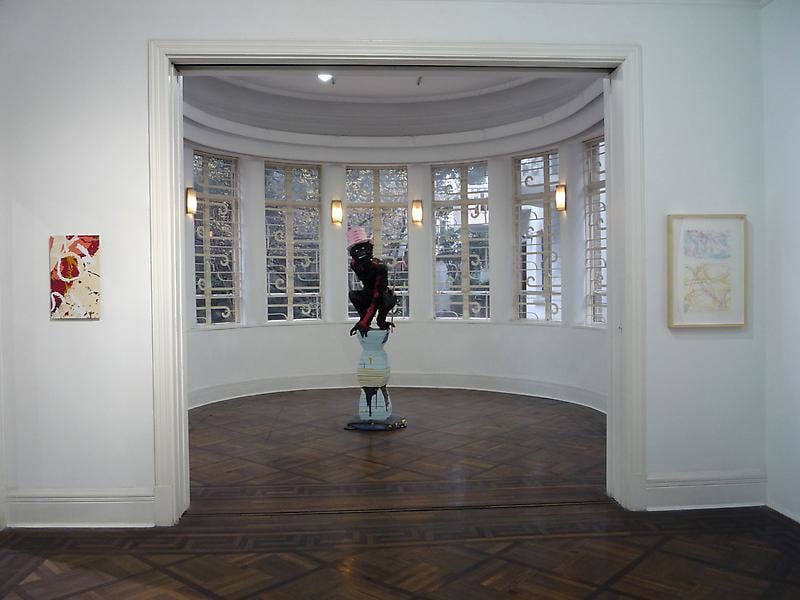 installation view of several artworks