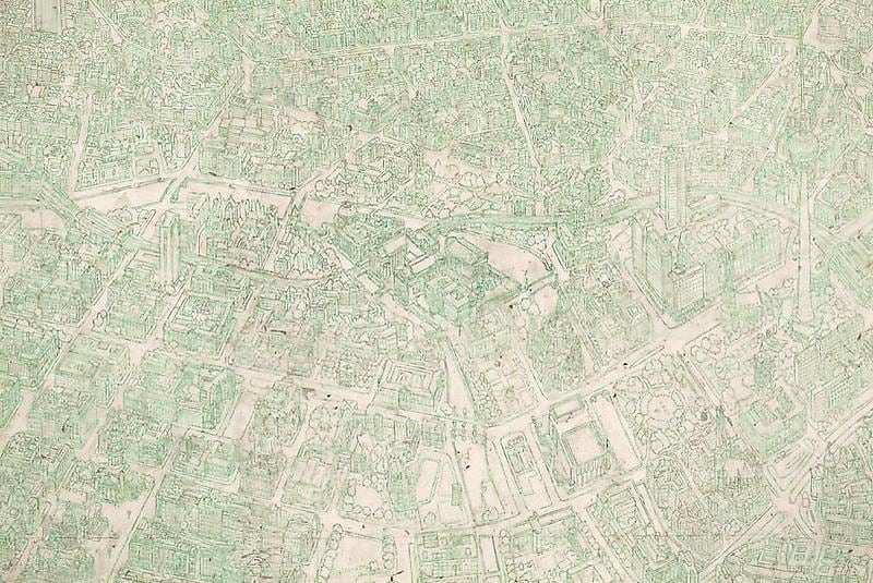 Detail of SIMON EVANS's Green City, 2009