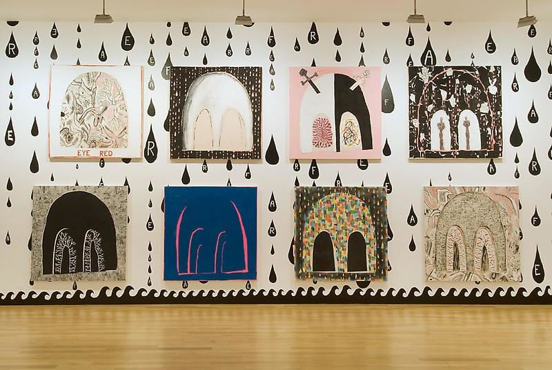 exhibition view of several of Trenton's works