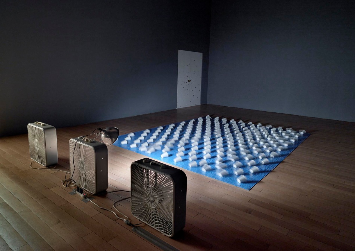 installation view of one large artwork