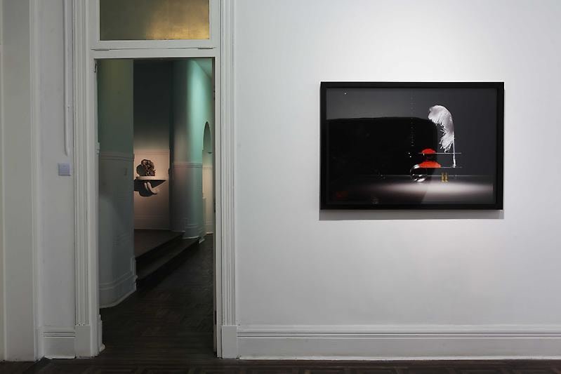 installation view of several artworks