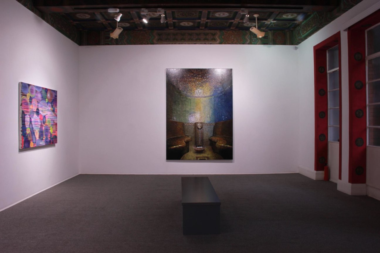 installation view of two artworks