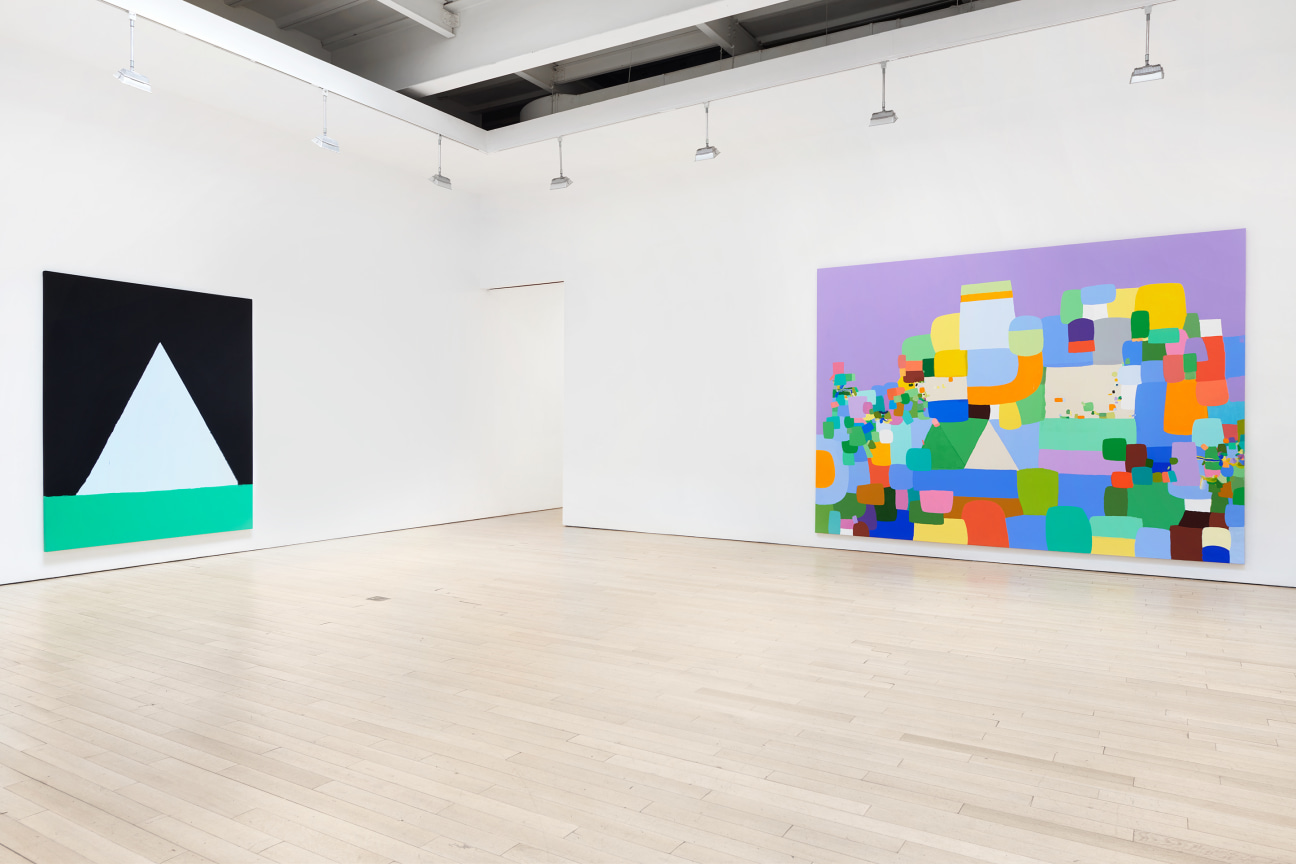 Installation view of two artworks