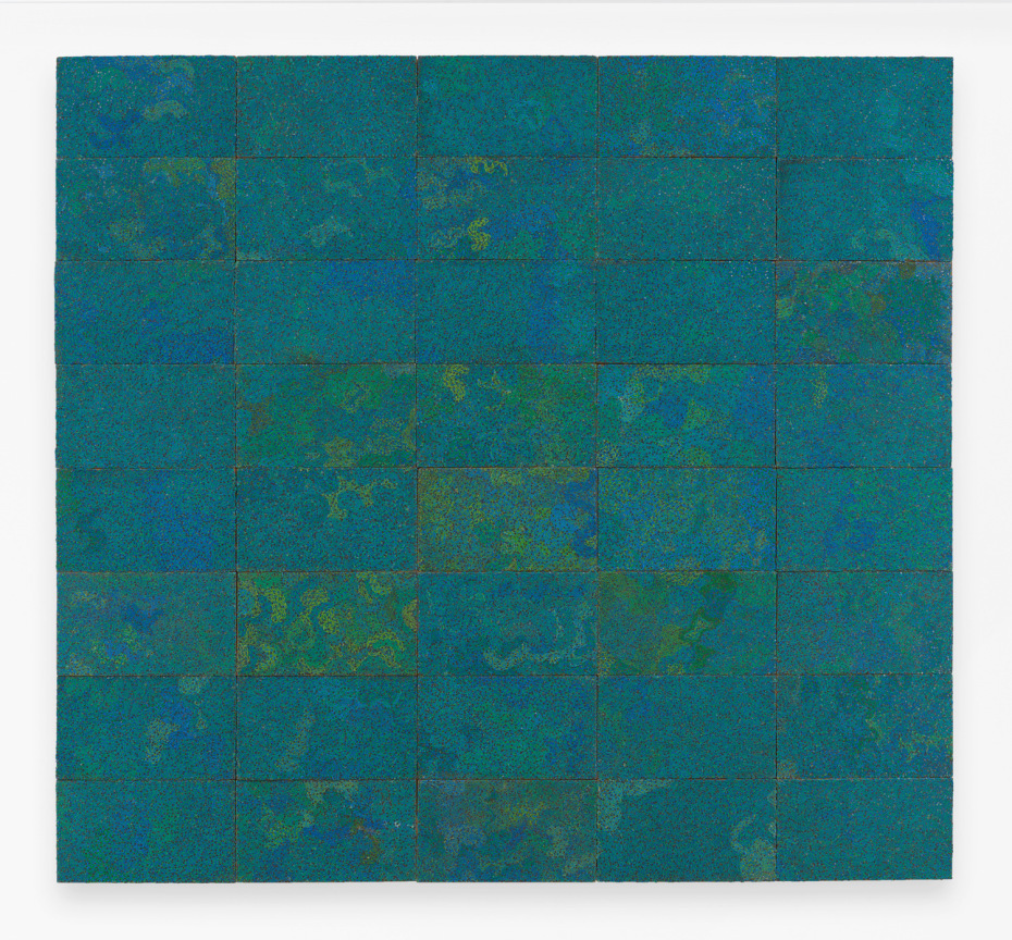 Reclaimed electrical wires and components on panel