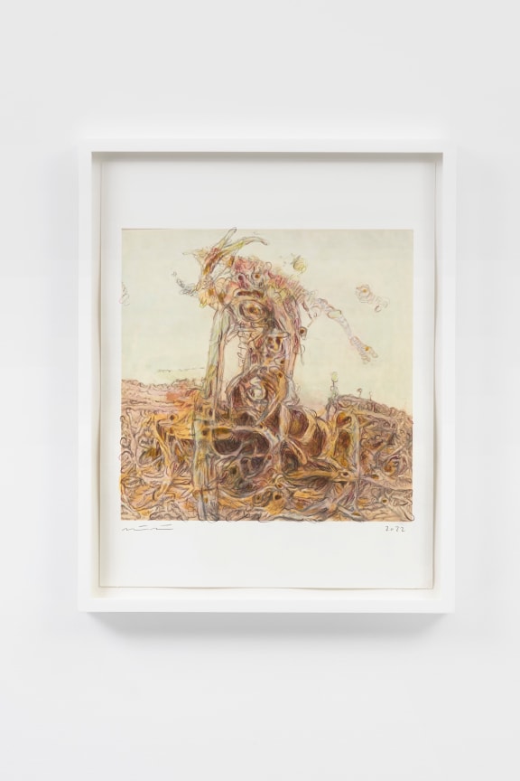 MATTHEW RITCHIE  Leaves, 2022  Ink, wax and graphite on paper