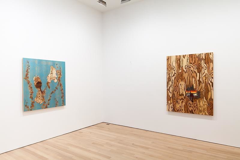 installation view of two artworks