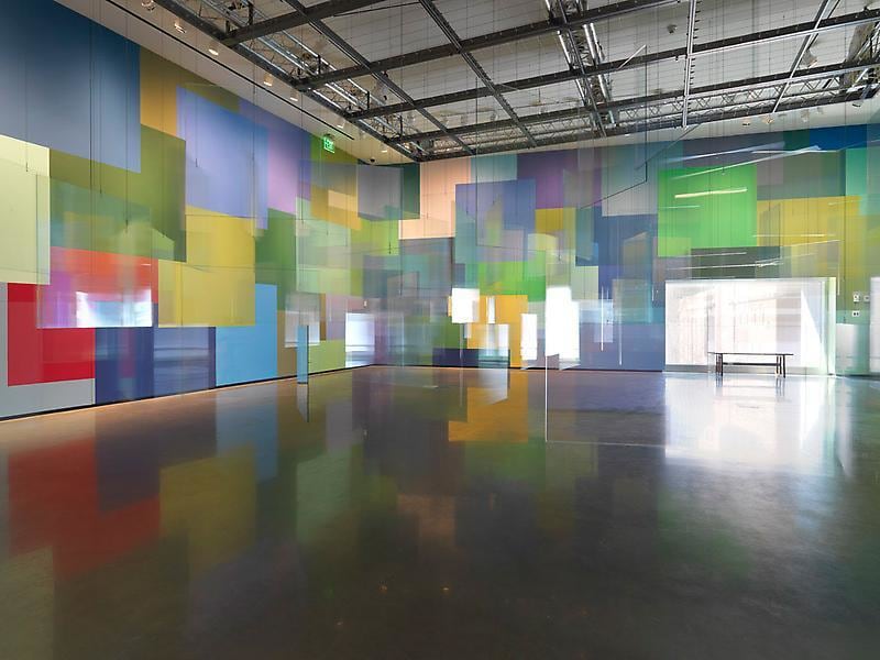 Glass, hardware, wall painting