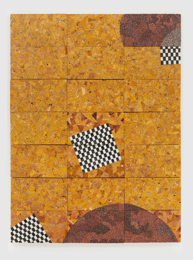 Reclaimed electrical wires and components on panel