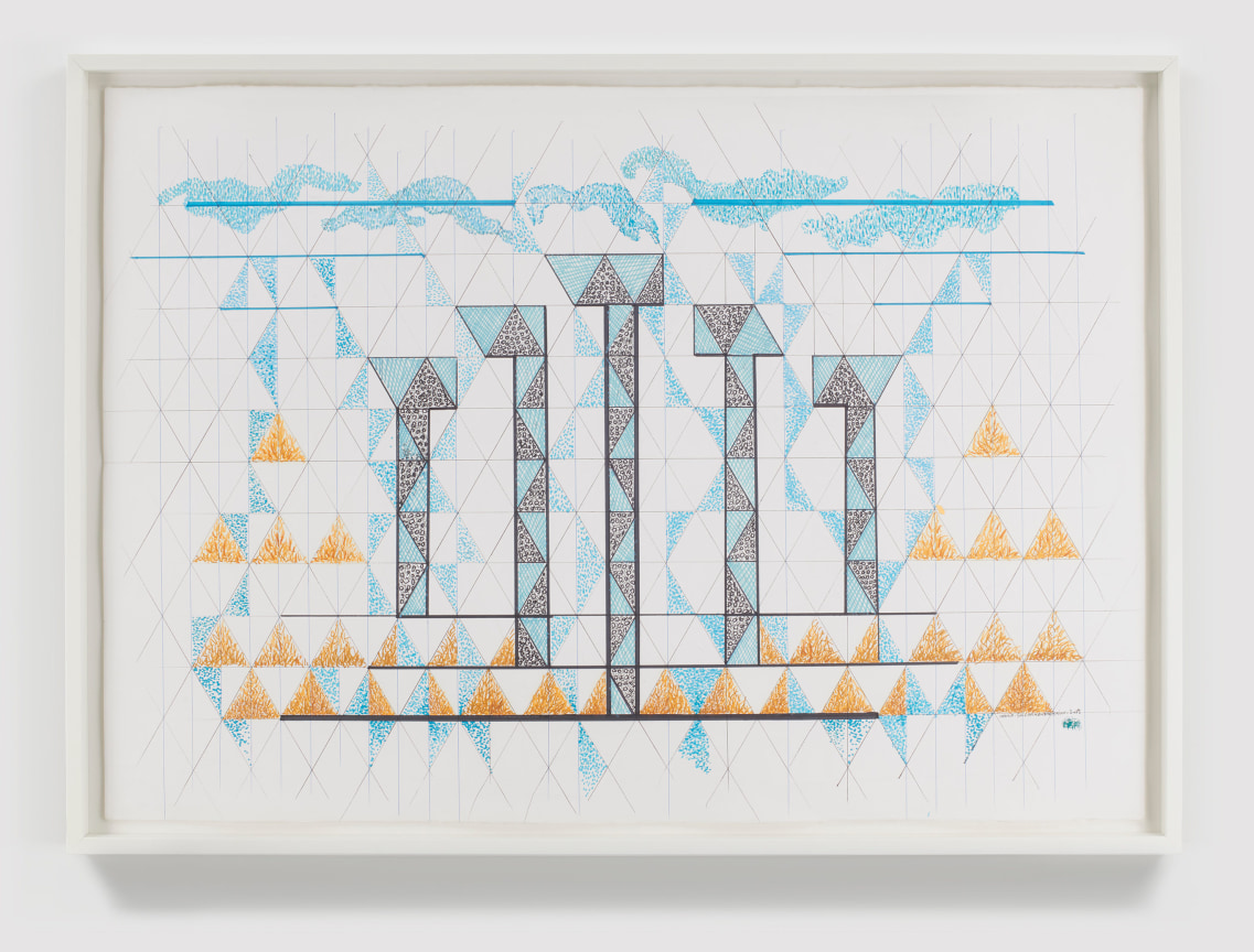 Geometric drawing made with Marker on Paper by MONIR SHAHROUDY FARMANFARMAIAN