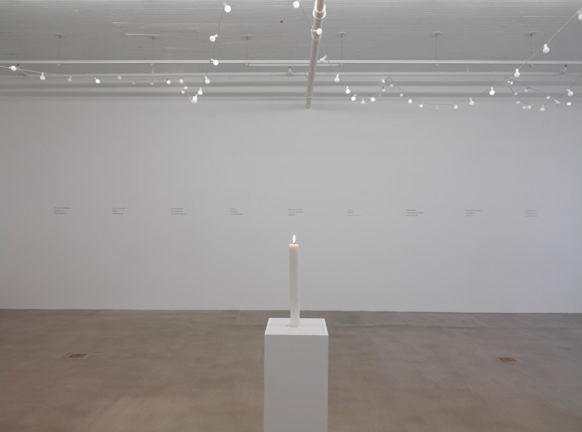 installation view of several artworks