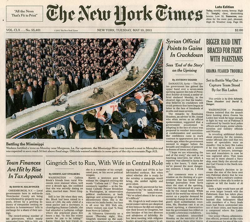 newspaper with added collage