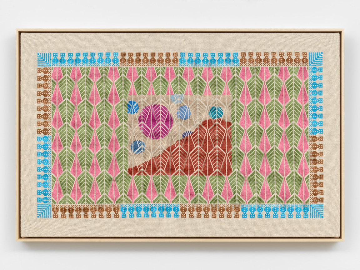 hand embroidered minimalist landscape