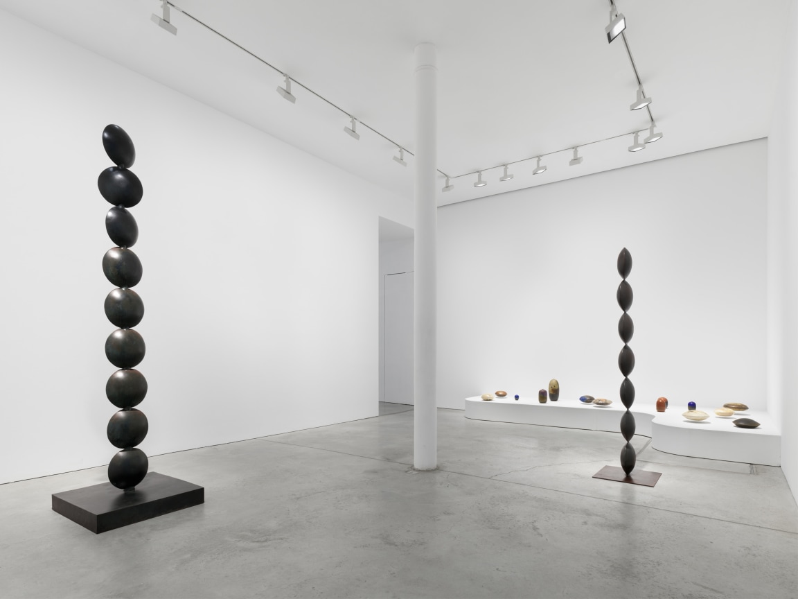 Installation view, Toshiko Takaezu,&nbsp;Bronzes,&nbsp;James Cohan, 48 Walker St, New York, NY, May 16 - July 25, 2025.