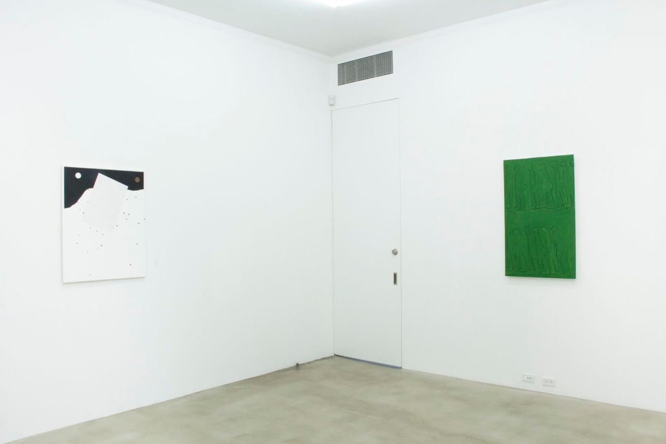 installation view of two artworks