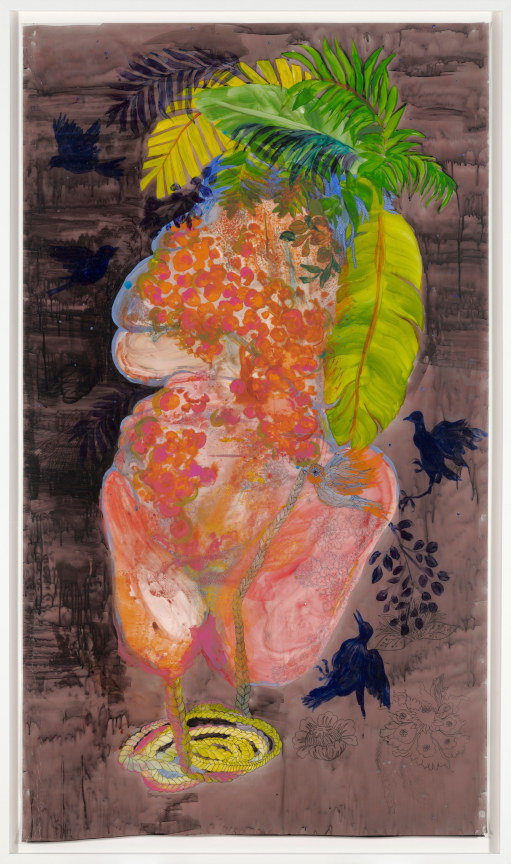 Firelei B&aacute;ez, The Right to Opacity, 2013. Acrylic on Vellum. Collection of Josef Vascovitz and Lisa Goodman., Installation view, Firelei B&aacute;ez,&nbsp;Plural Possibilities &amp;amp; the Female Body, Henry Art Gallery, University of Washington, Seattle, WA,&nbsp;February 27 -&nbsp;May 09, 2021