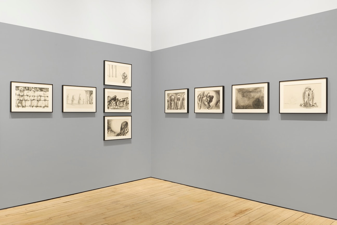 Installation View, Si Lewen, curated by Art Spiegelman, James Cohan, 52 Walker Street, New York, March 28 - April 27, 2024.