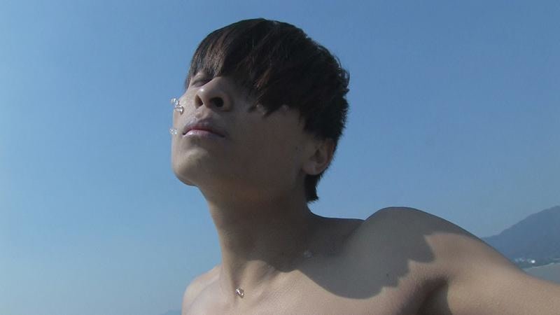 man crying fake tears