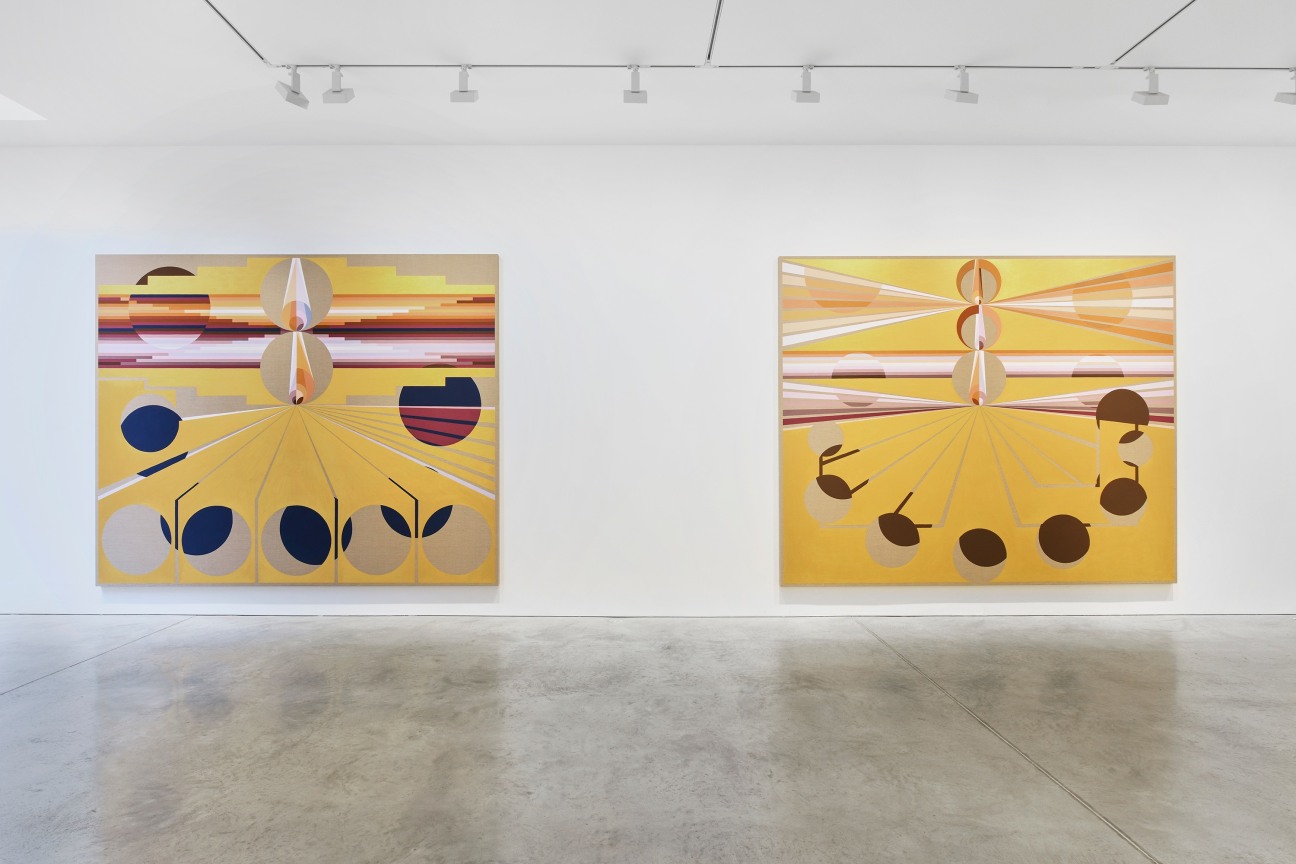 two large paintings side by side