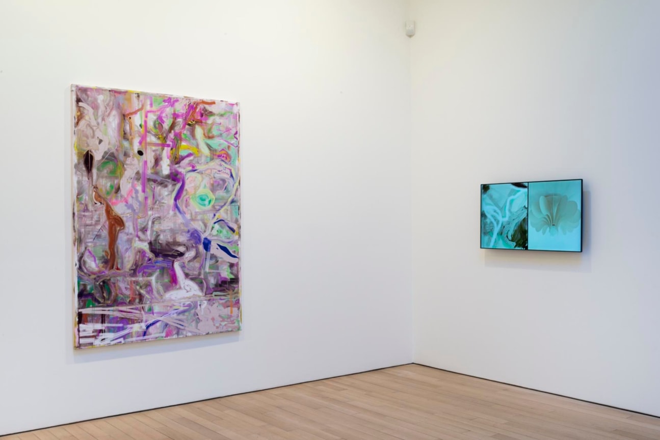 installation view of two artworks