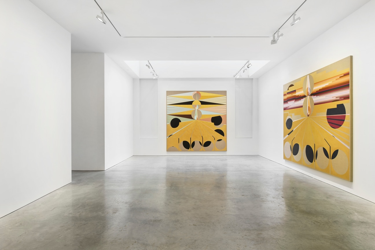 gallery view of two large paintings