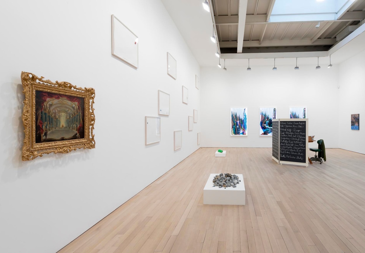 installation view of several artworks