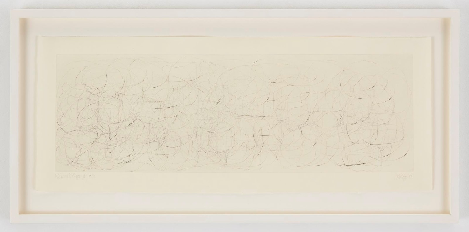 , JOHN CAGE&nbsp;(Where R = Ryoanji),&nbsp;1983&nbsp;Drypoint, Set of 4&nbsp;Each: 9 1/4 x 23 1/4 in. (23.5 x 59 cm)&nbsp;Edition of 25