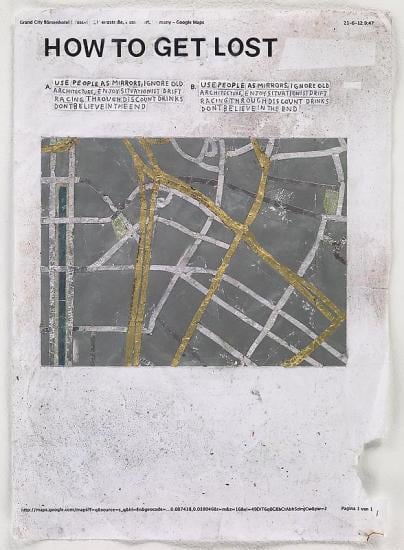 Collaged depiction of a map by SIMON EVANS&trade;.