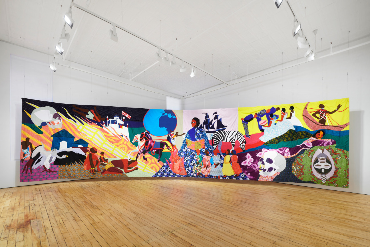 view of a large tapestry