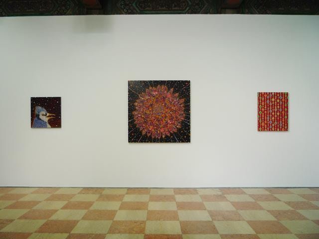 Installation view of Fred Tomaselli's works