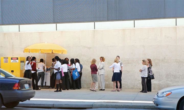 Solar-powered panels, soft-serve ice cream machine, ice cream cones, ice cream