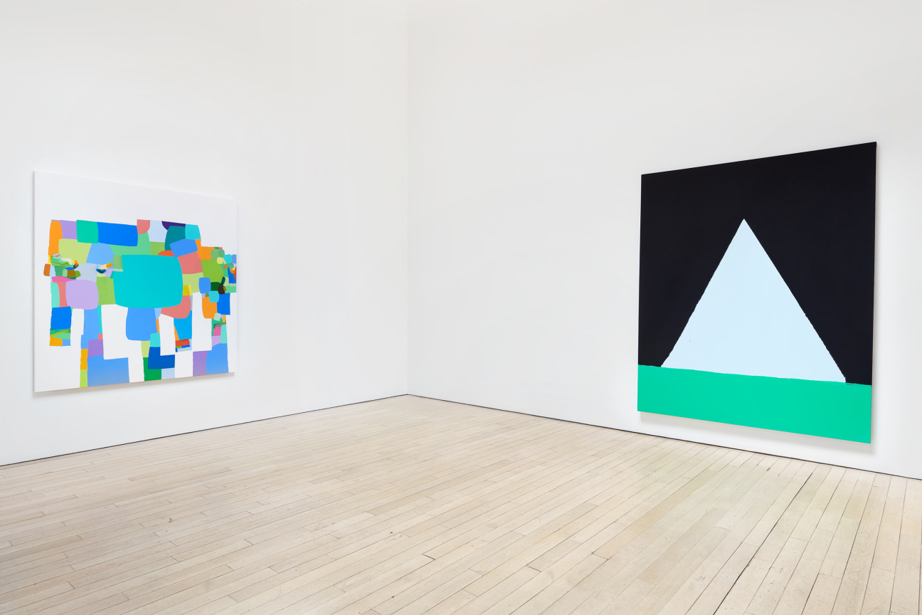 Installation view of two artworks