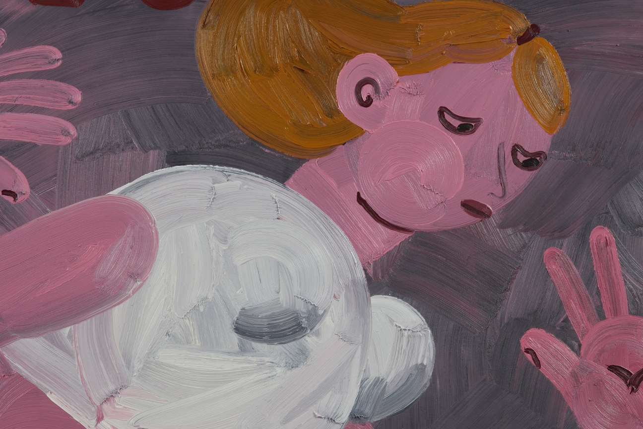 close up of a woman looking down at the street