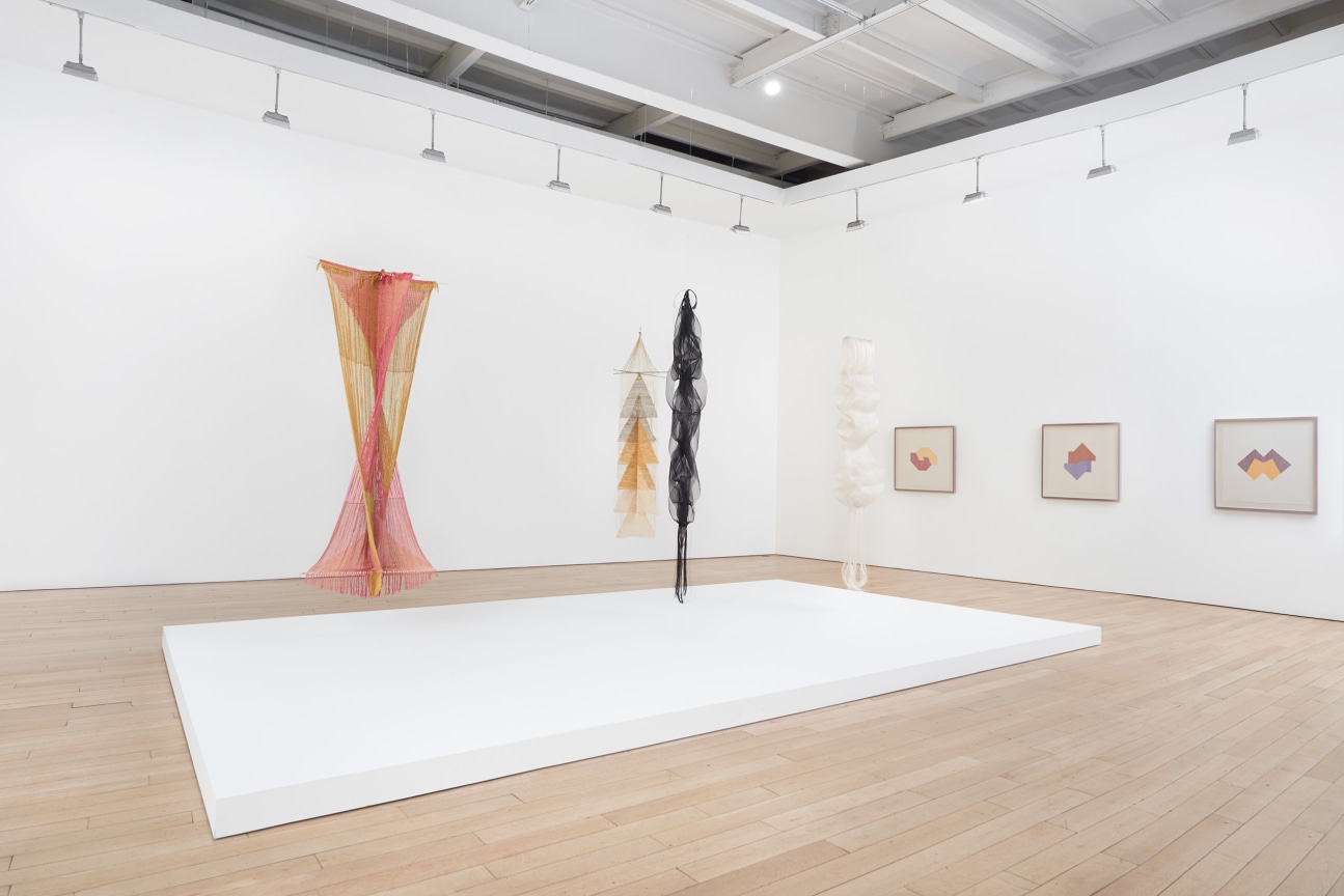 installation view of several artworks