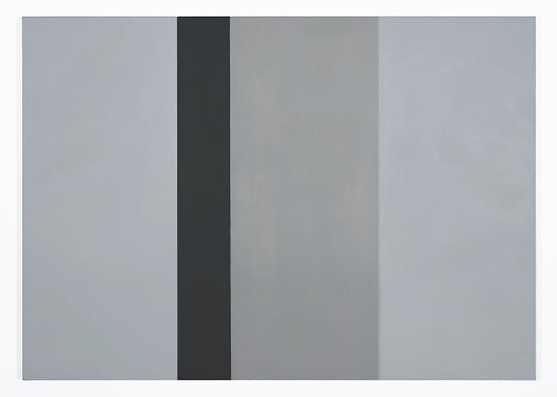 Abstract painting with four rectangles of different blues