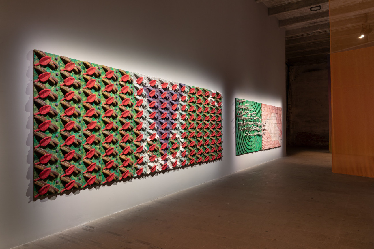 Installation view, Elias Sime,&nbsp;Venice Biennale, The Milk of Dreams, Venice, Italy, April 23 - November 27, 2022.