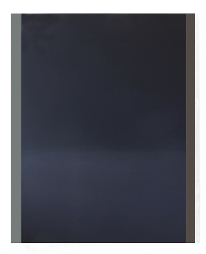 Abstract painting of dark blue transitioning to a slight lighter blue on the bottom half