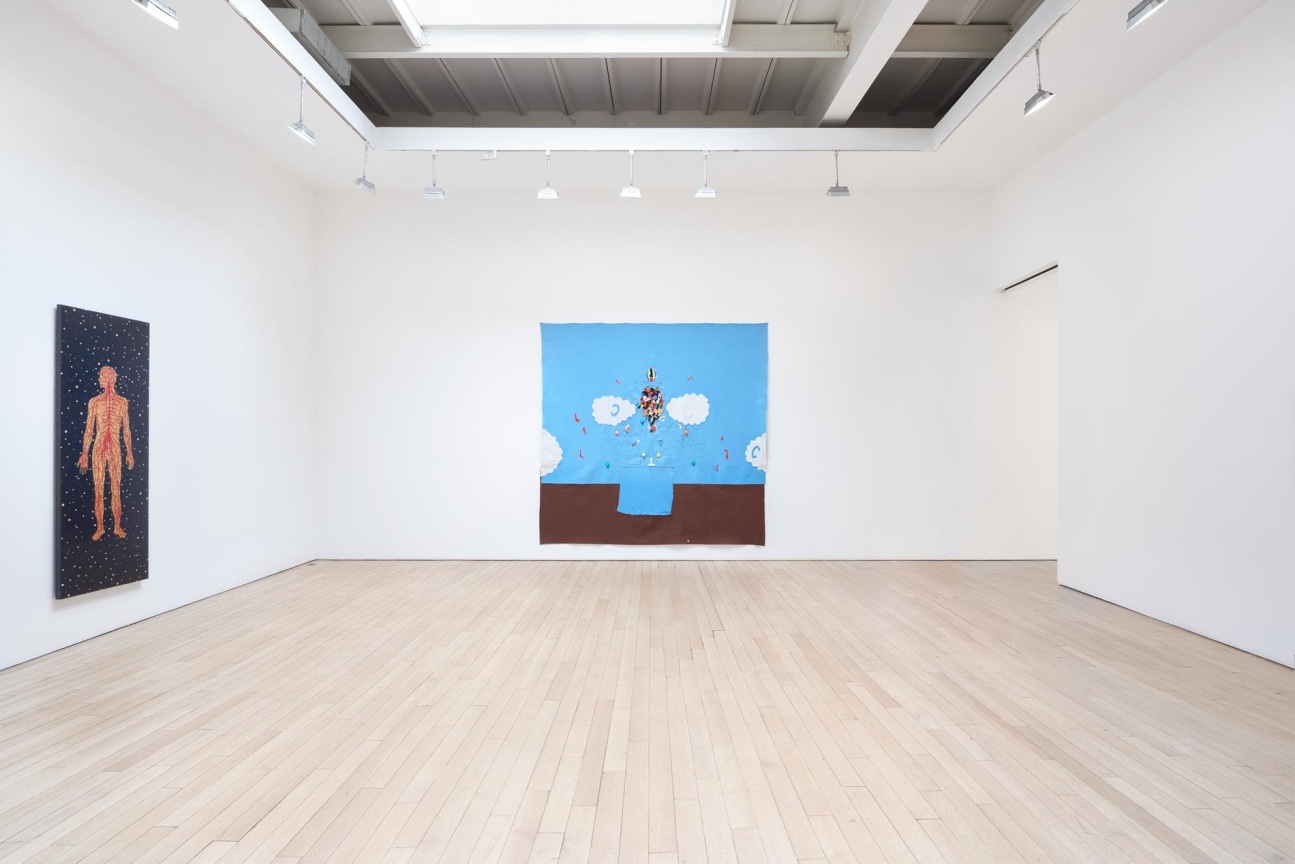 installation view of two artworks