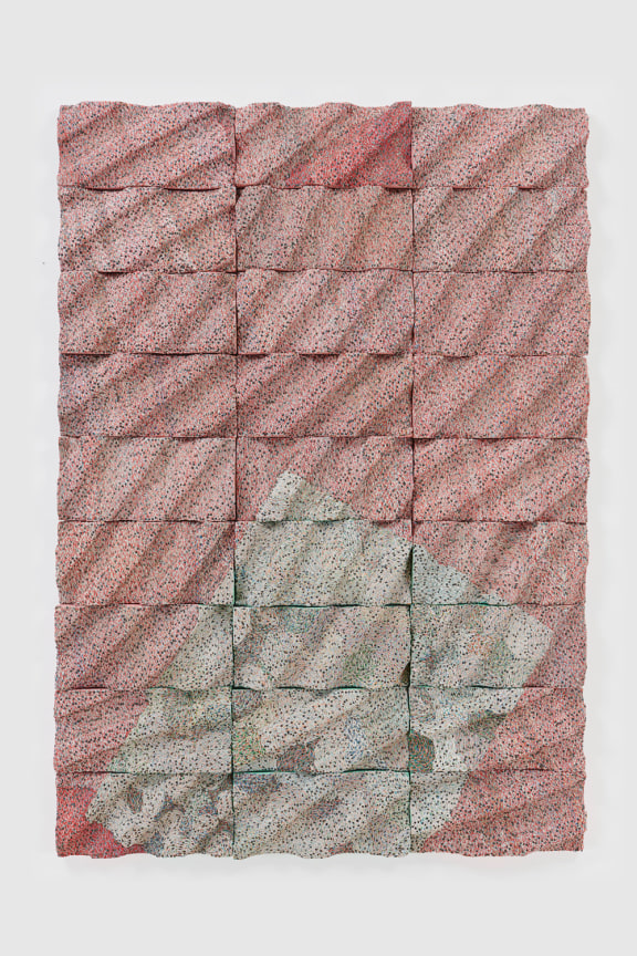 Reclaimed electrical wires and components on panel