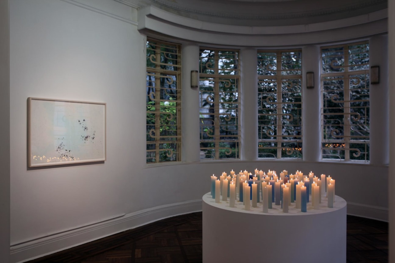 installation view of two artworks