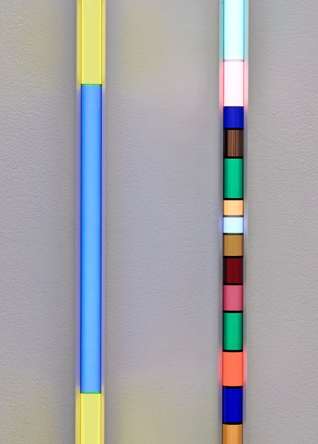 Detail of Fluorescent Sculpture on Wall