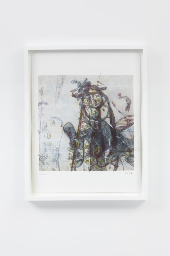 MATTHEW RITCHIE  Leaves, 2022  Ink, wax and graphite on paper