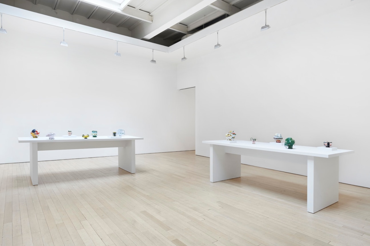 installation view of several artworks