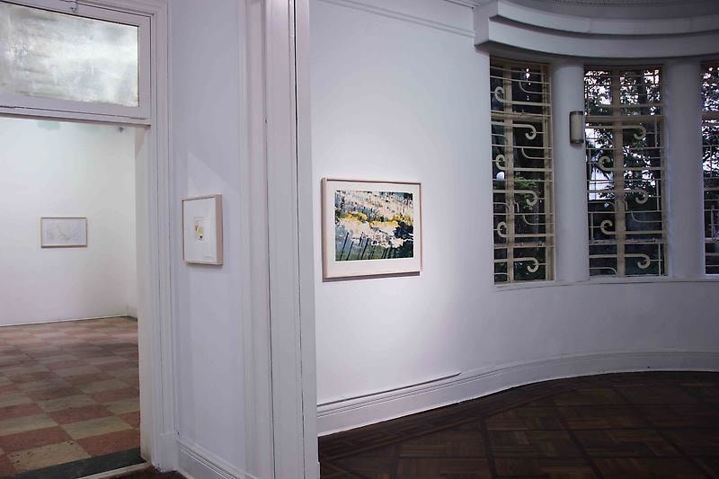 installation view of several artworks