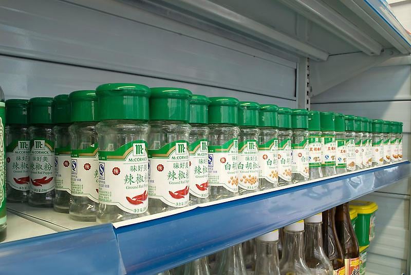 empty bottles of spice