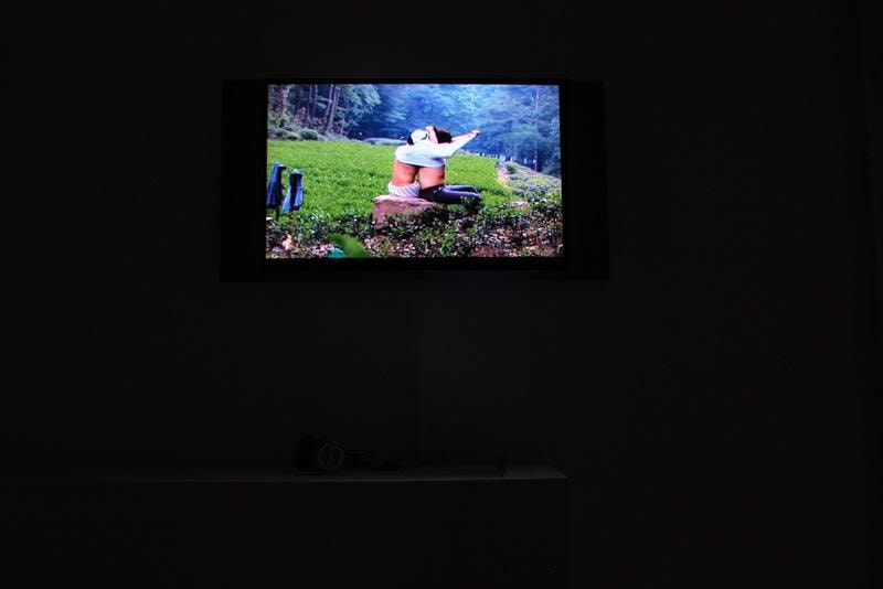 image of a small video recording being shown in the dark