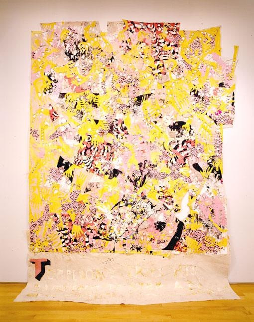 Image of Trenton Doyle Hancock's Torpedoboy Tries His Darndest to Stop and Oozing Moundmeat, 2001