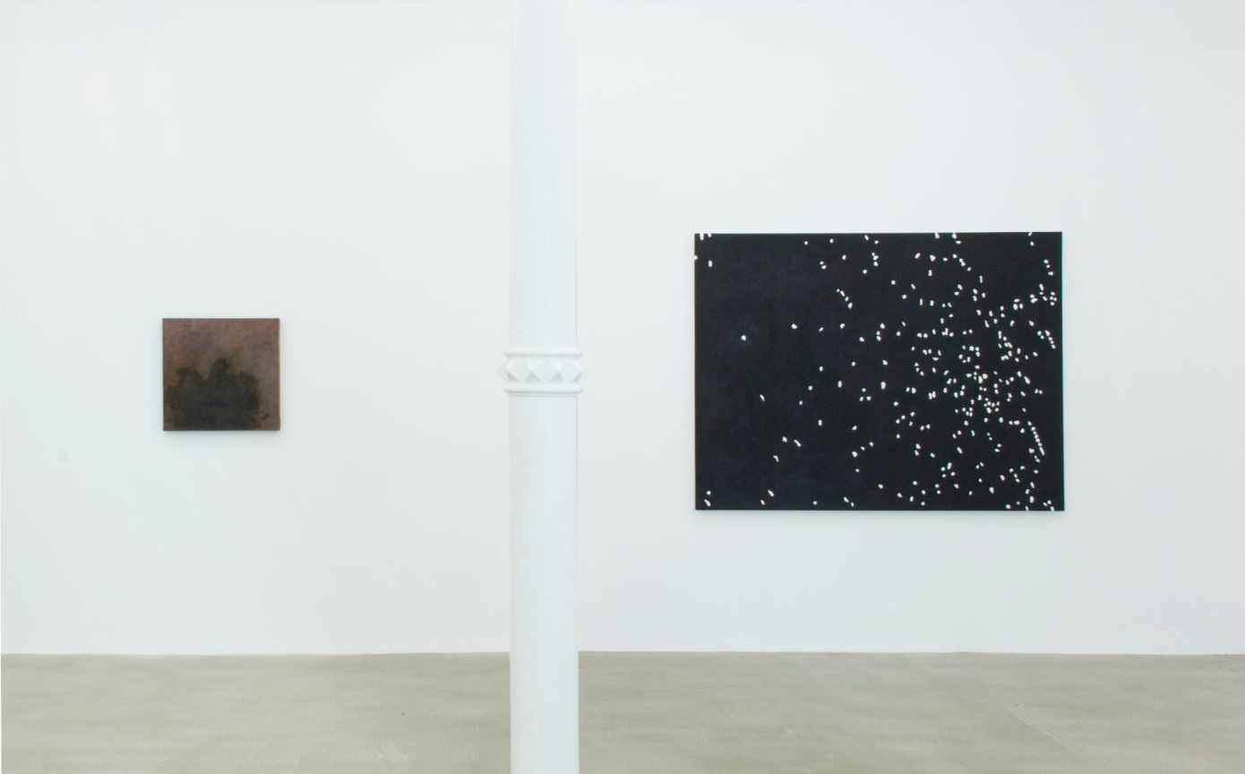 installation view of two artworks