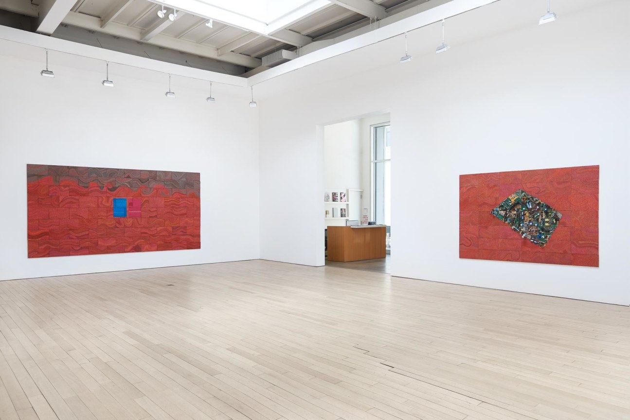installation view of two artworks