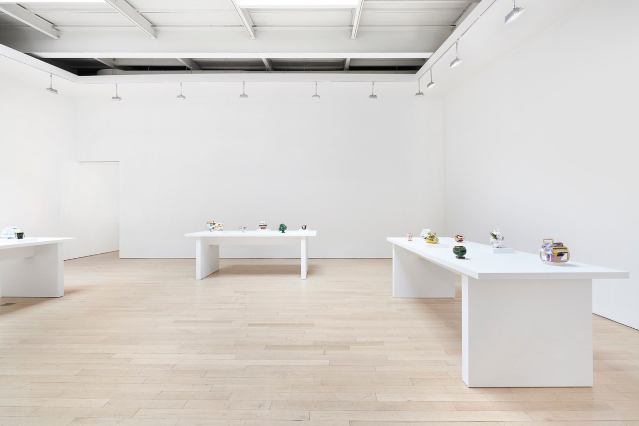 installation view of several artworks